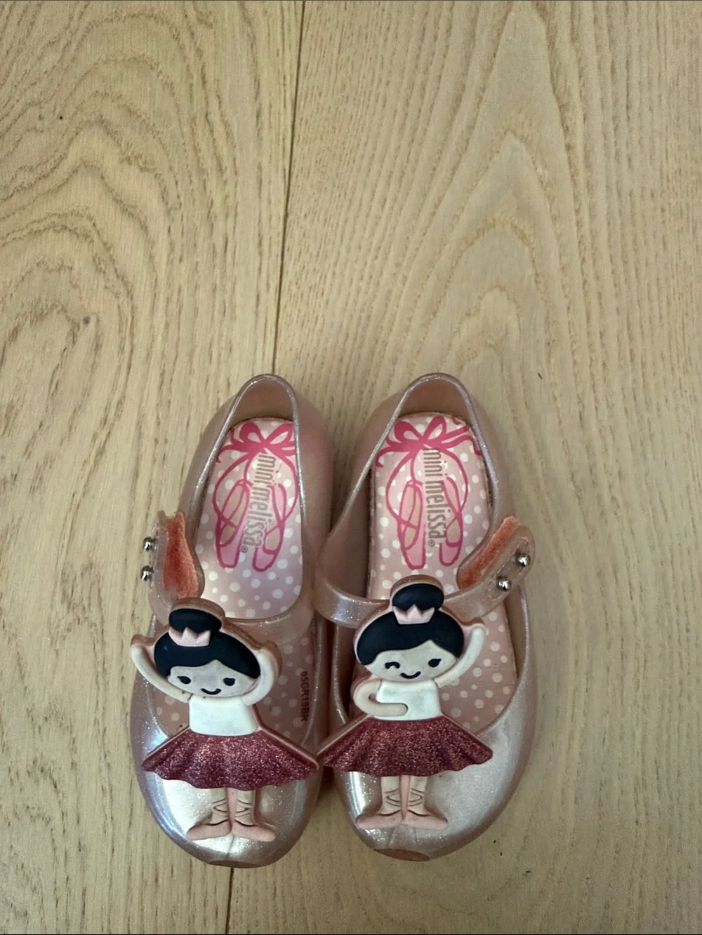 Melissa Girls Pink Glitter Ballet Doll Mary Jane Shoes.  Size 7